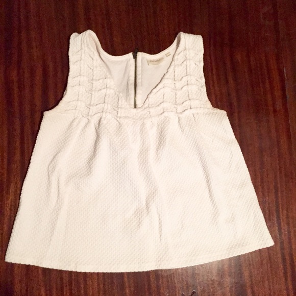 Anthropologie Deletta white weave textured top