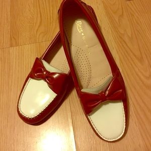 Red and White Sweetheart Shoes by Rachel Antonoff