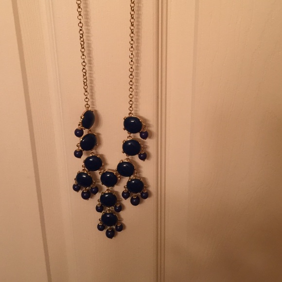 Navy Blue and Gold Bubble Necklace