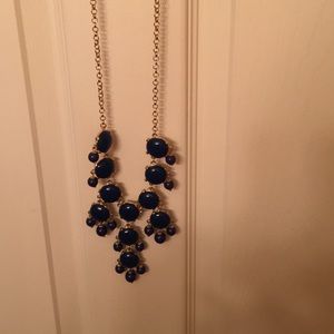 Navy Blue and Gold Bubble Necklace