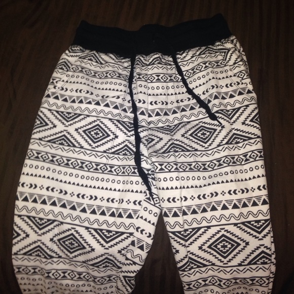 Black and white joggers
