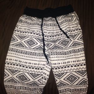 Black and white joggers