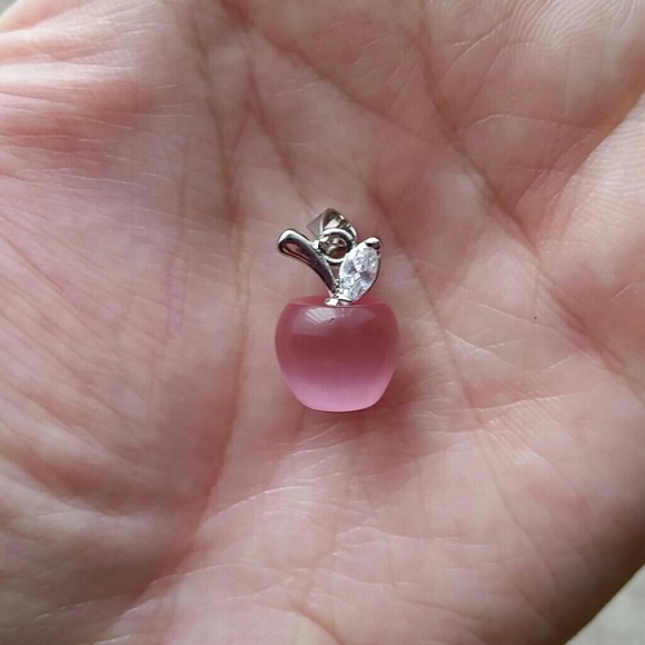 Opal Cat Eye 925 Sterling Silver Apple Pendant - Picture 3 of 4