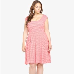 :: Torrid Coral Polka Dot Dress ::