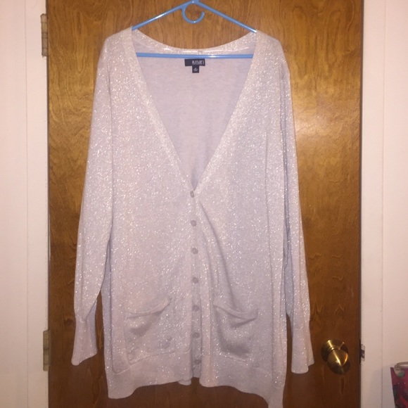 a.n.a Sweaters - Fun metallic gold boyfriend cardigan. Size 3x
