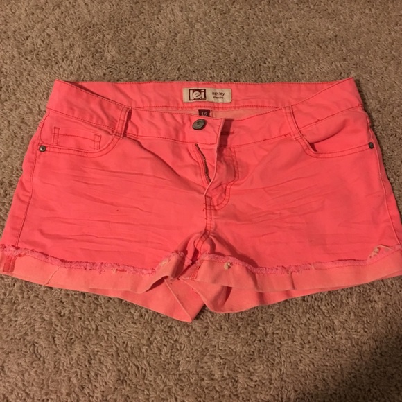 Coral jean shorts