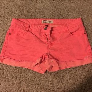 Coral jean shorts