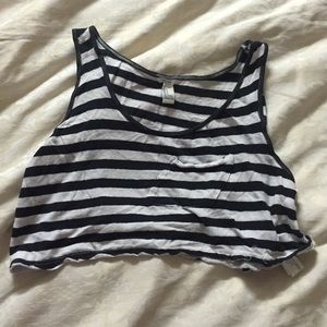 Cropped striped tank