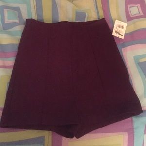 Purple high waisted shorts from Charlotte Russe