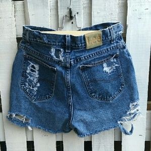 Distressed Lee shorts