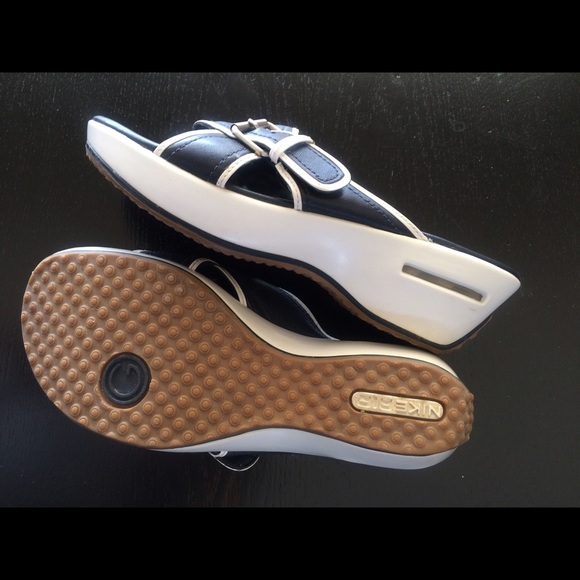 Cole Haan Navy & White Nike Air Slide