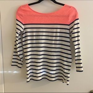 J crew striped boat neck top