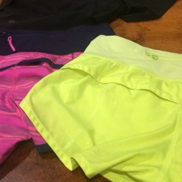 lulu lemon speed short neon green only