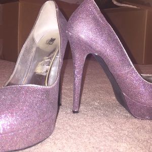 Super cute JLo purple sparkle heels