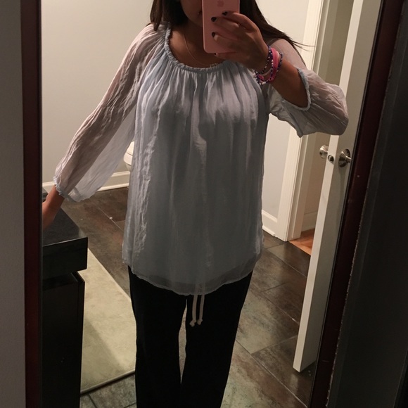 Powder blue blouse