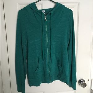 Turquoise zip up sweatshirt