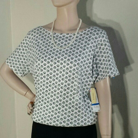 NWT Shell print Top by Jones New York Sport sz 1x - Picture 1 of 3