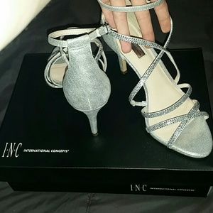 NEW silver high heels