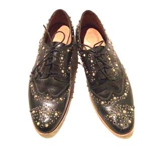 Zara studded black brogues