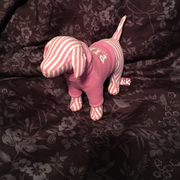Old school Pink & white striped dog w/hoodie - Picture 1 of 3
