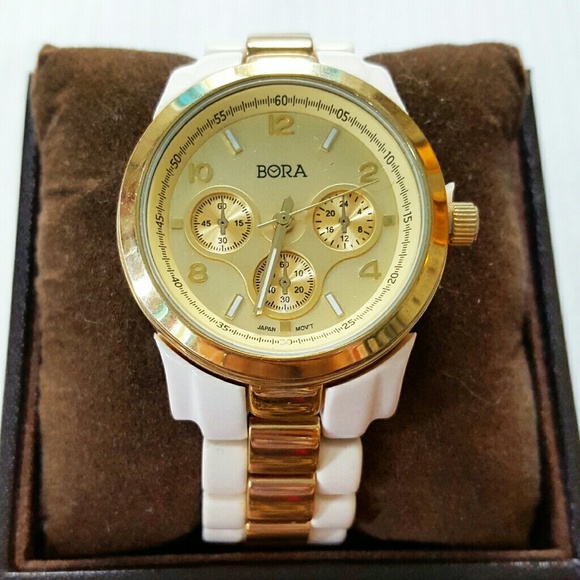 Gold & white watch