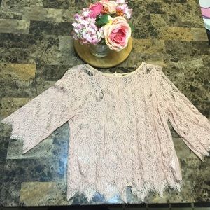 Salmon Pink Colored Lace Blouse by 2B BeBe!