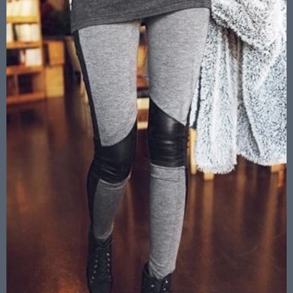 Grey and Black elastic leggings