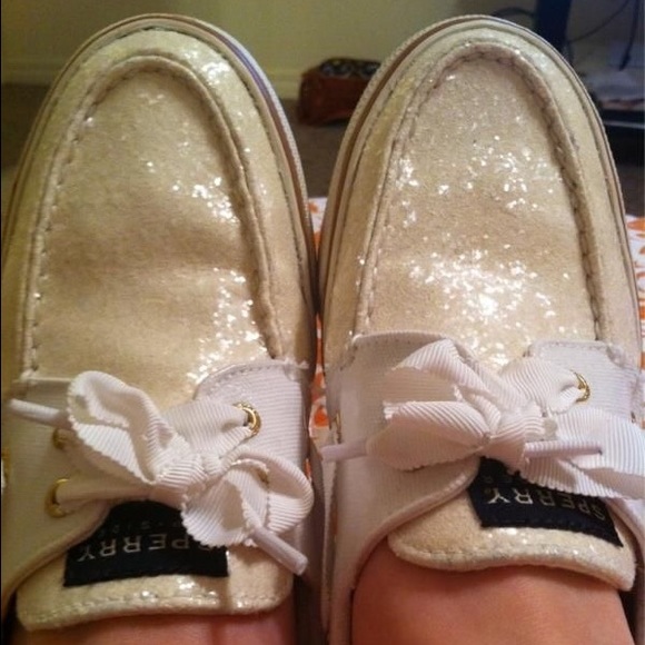 White Glitter Sperry's