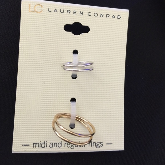 Brand new LC designer's 🎈2 PC knuckle midi rings J01A - Picture 1 of 3