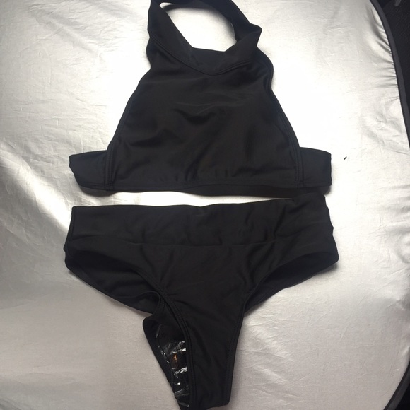 Black Halter Bikini - Picture 3 of 4
