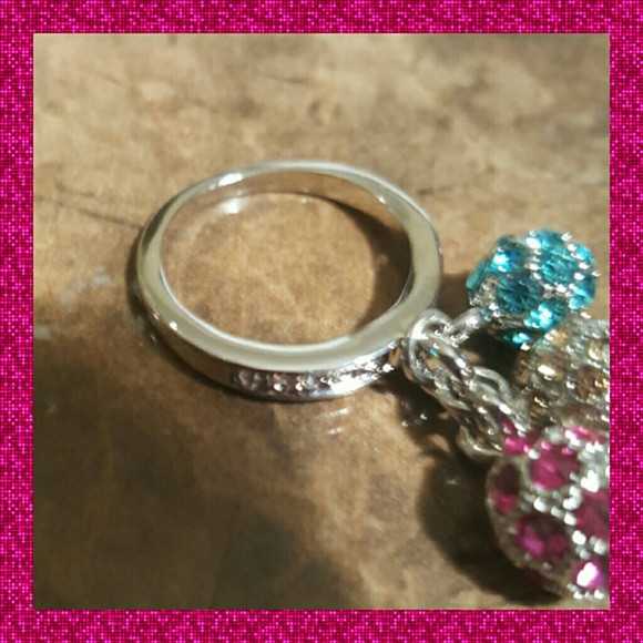 SALE! ROXI MULTICOLOR DIAMOND BEADS RING - Picture 3 of 4