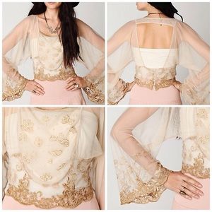 Romantic Free People beaded top