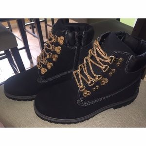 Gold-Chained Black Boots