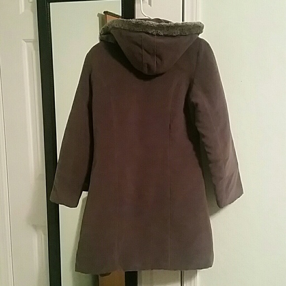 Gray hooded coat - Picture 3 of 3