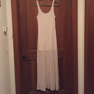 Long white Crochet Dress