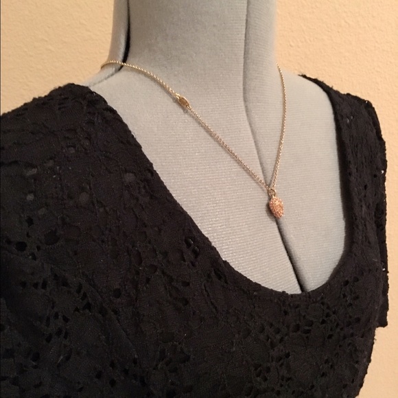 black lace overlay bell sleeve dress, small - Picture 2 of 2