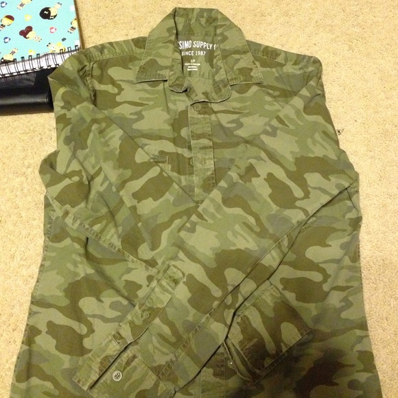 Men's small camouflage button down shirt - Picture 2 of 4