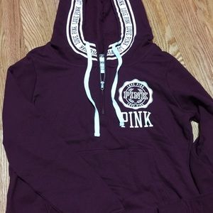 Nwot vs pink burgundy half zip hoodie