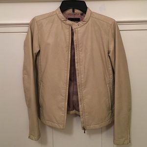 Beige Uniqlo faux leather jacket