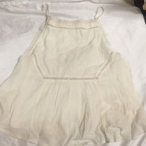 Billabong cream crochet apron top tank