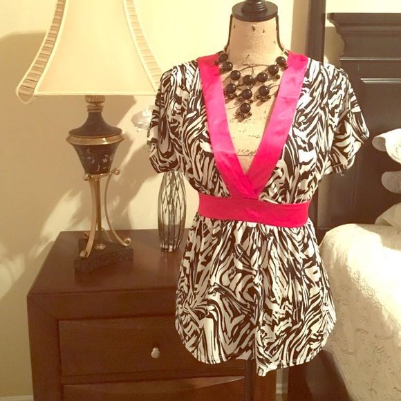 XXI, Black & White Top, Red Satin