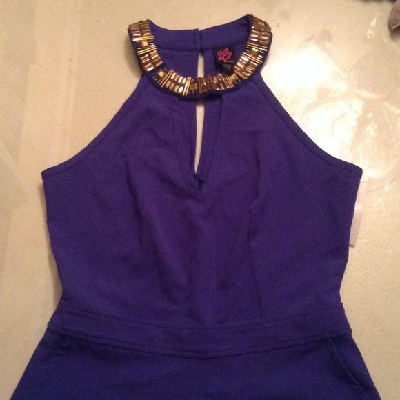 🏵2B bebe Navy Blue Romper.🏵 - Picture 2 of 4