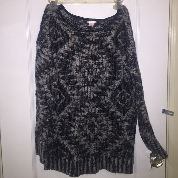 Oversized printed knit sweater