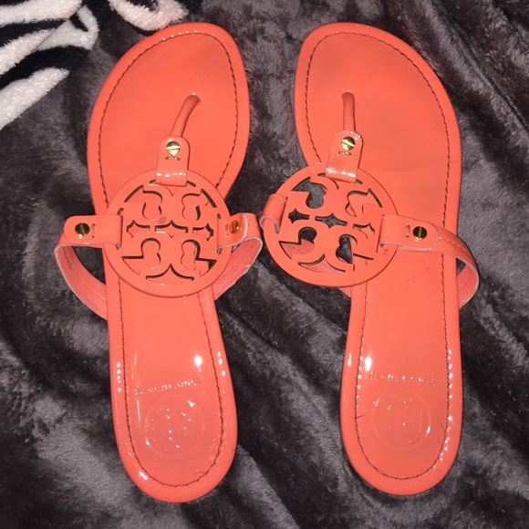 Tory burch Miller sandals in coral color