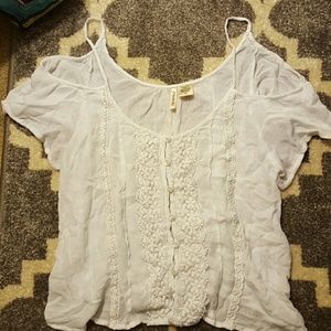 White Off-the-Shoulder Peasant Top