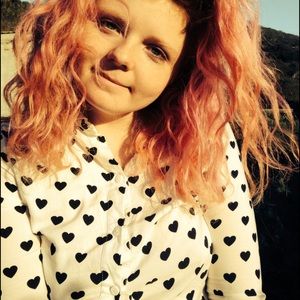 H&M Black & White hearts Button Up