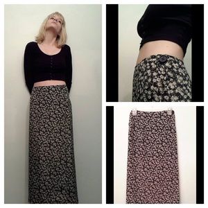 Vintage 90s Floral Wrap Maxi Skirt