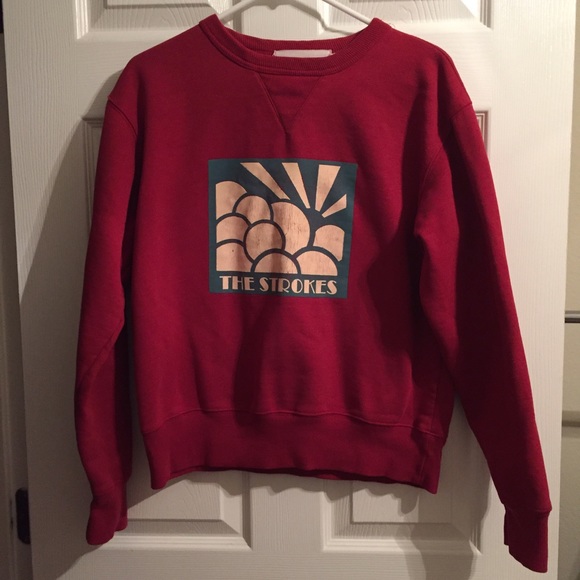 Burgundy/Red The Strokes Band Sweatshirt