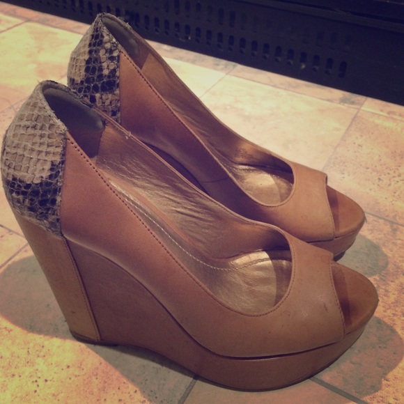 Bcbgeneration wedges with snakeskin accent