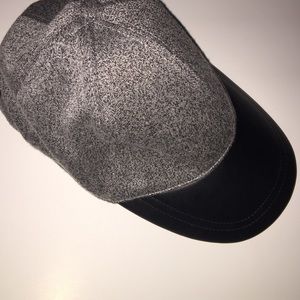 Gray/Pleather Baseball Cap